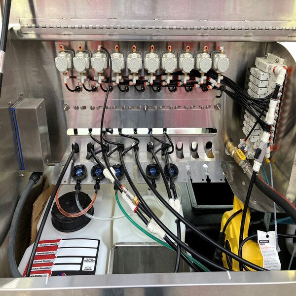 Open front of pod showing tubes